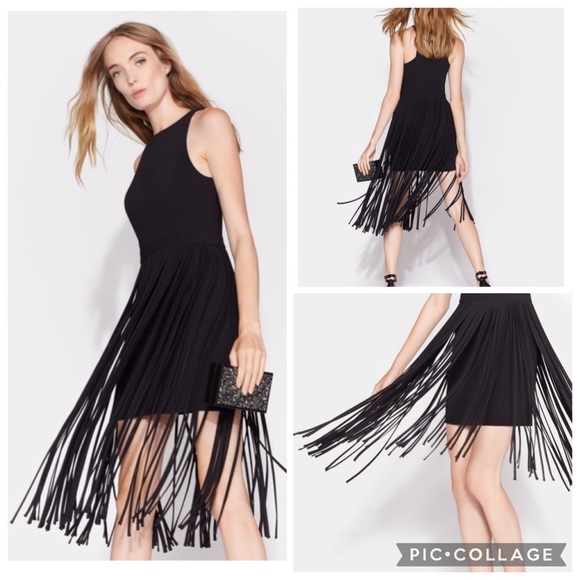 Halston Heritage Cocktail Dress with Spaghetti Strips Skirt - Picture 1 of 14